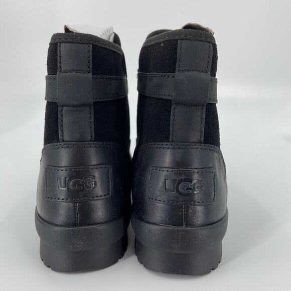 UGG Greda Duck Boots Leather Upper Wool Blend Waterproof Black Size 5.5M - Picture 7 of 12
